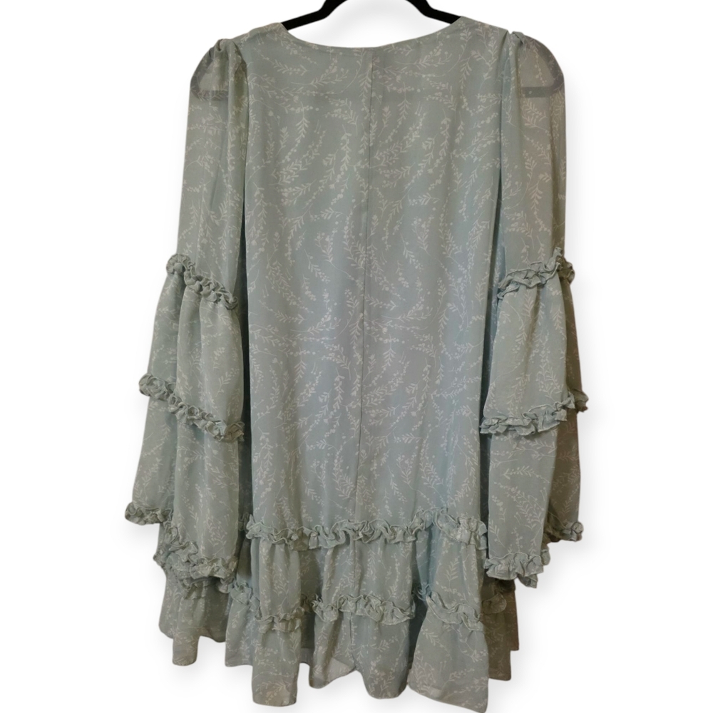 Hello Molly Sage Green Lyric Of Mia Chiffon Mini Dress - Picture 4 of 6
